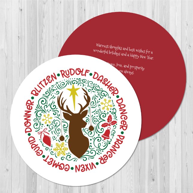 Cartão De Festividades Papais noeis Red Script de Diversão Nome da Revist (Criador carregado)