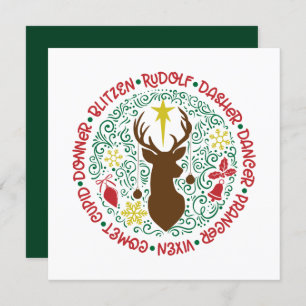 Cartão De Festividades Papais noeis Red Script de Diversão Nome da Revist