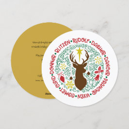 Cartão De Festividades Papais noeis Red Script de Diversão Nome da Revist