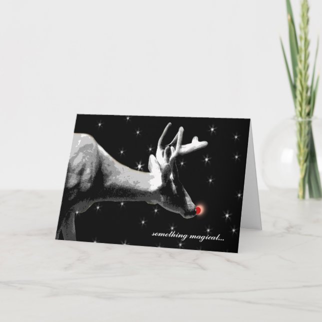 Cartão De Festividades Papais noeis Reindeer/ Natal (Frente)