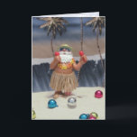 Cartão De Festividades Papais noeis Rockin - Florida Beach Natal Holiday<br><div class="desc">Papais noeis estão comemorando o Natal na Flórida este ano — festejando na praia!</div>