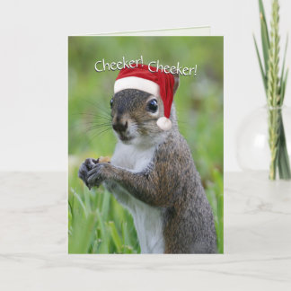 Cartão De Festividades Papais noeis Squirrel™ Cheeker! Cheeker! Natal