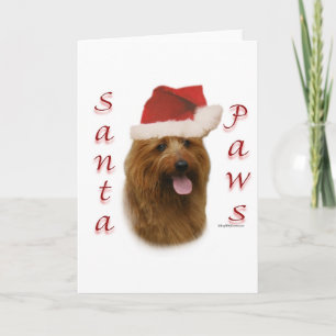 Cartão De Festividades Papais noeis Terrier australianos