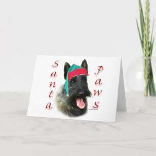 Cartão De Festividades Papais noeis Terrier escocês (brindle)