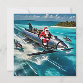 Cartão De Festividades Papais noeis Tubarão