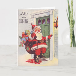Cartão De Festividades Papais noeis Vintage
