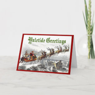 Cartão De Festividades Papais noeis Yuletide Saudações