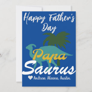 Cartão De Festividades Papasaurus Nomes Personalizados Simples Chic