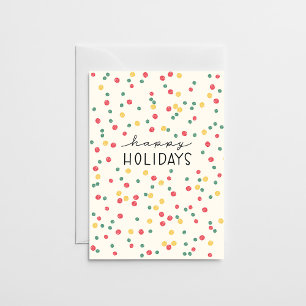 Cartão De Festividades Papel Creme com Pontos Coloridos de Confete