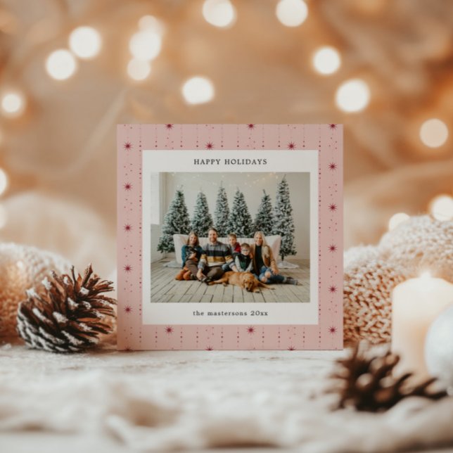 Cartão De Festividades Papel De Parede De Estrelas Vermelhas E Rosas Foto (Criador carregado)