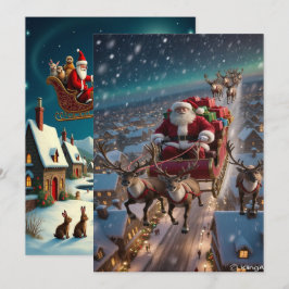 Cartão De Festividades Papel de Parede Encantador da Vila de Inverno de N