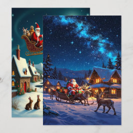 Cartão De Festividades Papel de Parede Encantador da Vila de Inverno de N