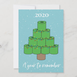 Cartão De Festividades Papel higiênico da árvore de Natal 2020