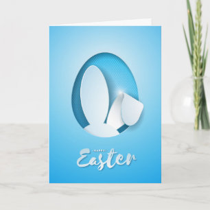 Cartão De Festividades Papel moderno cortado orelha do coelho da Páscoa,
