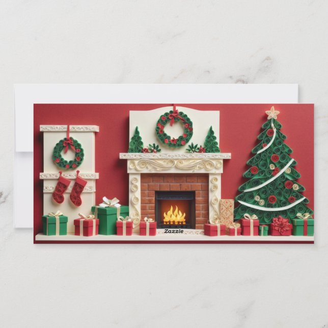 Cartão De Festividades Papercraft Paper Quiling Christmas Card Photo (Verso)