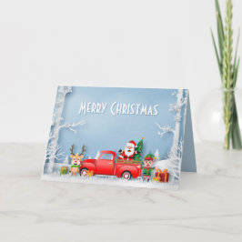Cartão De Festividades Papercut Santa & Friends Red Truck