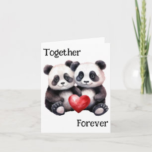 Cartão De Festividades Par de Panda Froever juntos