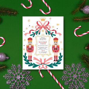 Cartão De Festividades Par de Quebra-Nozes Caprichoso com Fita Ornamentad