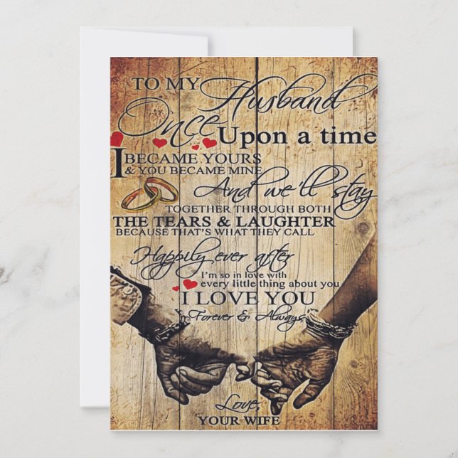 Cartão De Festividades Para a minha letra de marido | Cute Presente | Pre (Frente)