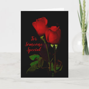 Cartão De Festividades Para Alguém Especial Namorados Elegante De Rosas 