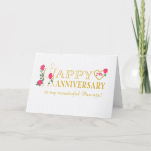Cartão De Festividades Para Aniversário de Ano Personalizado dos Pais com