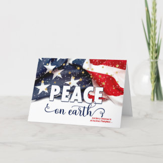 Cartão De Festividades para Bombeiros Paz na Terra Bandeira Americana
