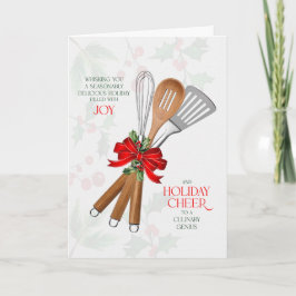 Cartão De Festividades para Chef Sazonalmente Delicioso Prazer Culinário