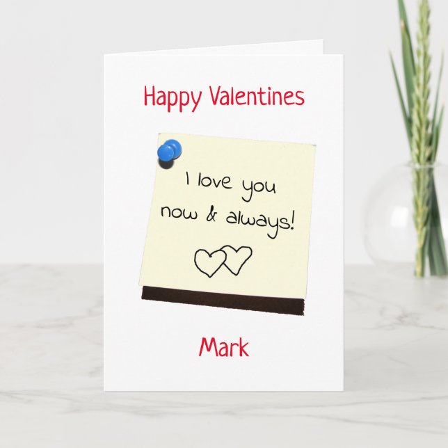 Cartão De Festividades Para ele, poste, nota namorados (Frente)