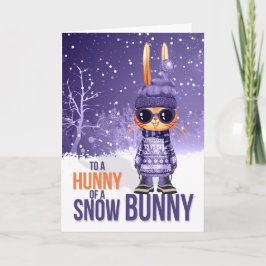 Cartão De Festividades Para Meninas Cute Purple Christmas Bunny