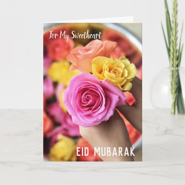 Cartão De Festividades Para meu amor no Eid Mubarak (Frente)
