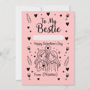 Cartão De Festividades Para Minha Melhor Amiga Design de Dia das Galentin