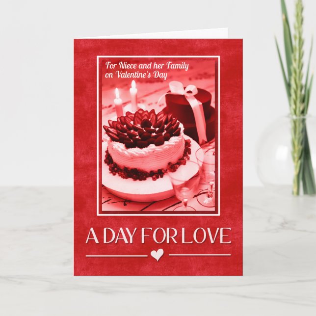 Cartão De Festividades para Niece e Sua Família em Dia de os namorados (Frente)