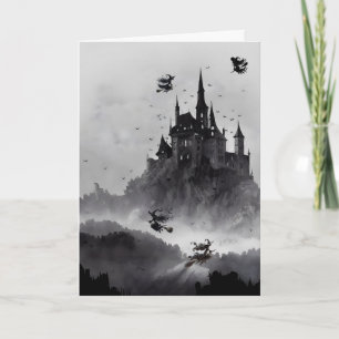 Cartão De Festividades Para o Castelo Nós Voamos Halloween