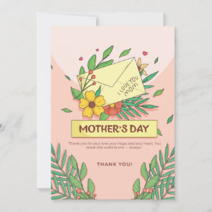 Cartão De Festividades Para o Coração de uma Mãe - Dia das Mães Encantado