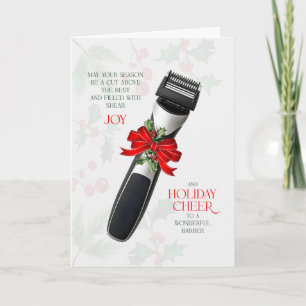 Cartão De Festividades para o Cortador de Cabelo e Barba Cheer