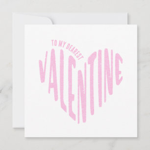 Cartão De Festividades Para o Meu Querido Valentim Arte de Palavra Coraçã