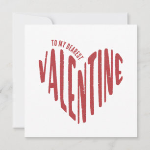Cartão De Festividades Para o Meu Querido Valentim Arte de Palavras Coraç