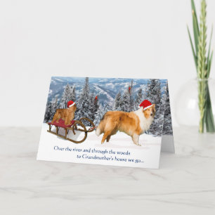 Cartão De Festividades Para o Natal da Casa da Avó