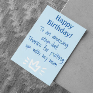 Cartão De Festividades Para o Padrasto Engraçado  Feliz Aniversário