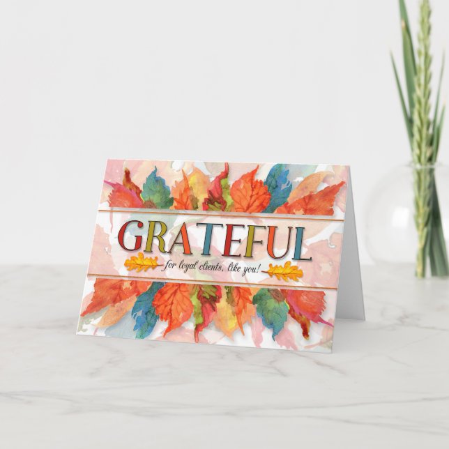 Cartão De Festividades para os clientes Grateful Thankand deixa a empresa (Frente)