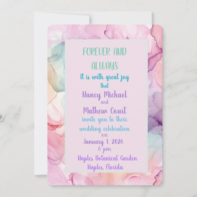 Cartão De Festividades para sempre e sempre é com alegria excelente (Frente)