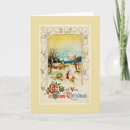Cartão De Festividades Para Te Desejar Um Feliz Natal Amarelo Pálido