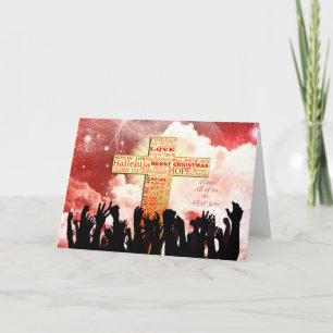 Cartão De Festividades Para todos vocês, um Natal da cruz cristã