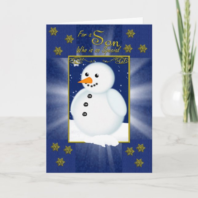 Cartão De Festividades Para um filho especial no Natal (Frente)