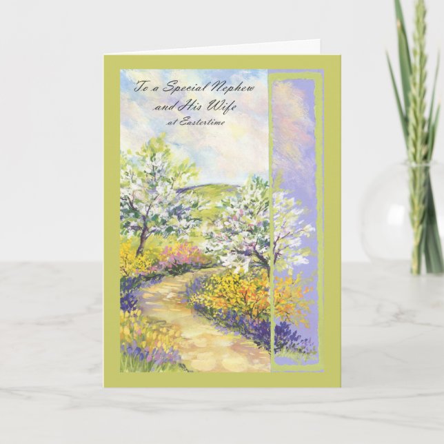 Cartão De Festividades Para um sobrinho especial e sua esposa no leste (Frente)