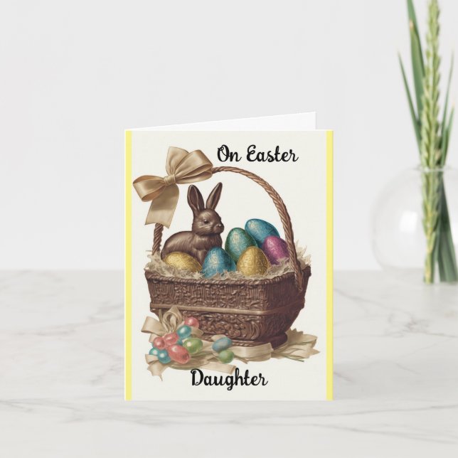 Cartão De Festividades Para Uma Placa De Páscoa Filha (Frente)