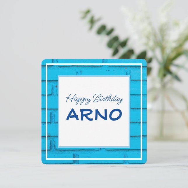 Cartão De Festividades Parabéns - Brick retrô - Negrito - Personalizado (Em pé/Frente)