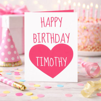 Cartão De Festividades Parabéns, coração para ele