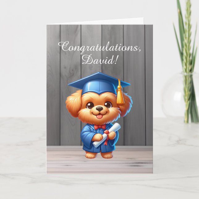 Cartão De Festividades Parabéns de graduação | Placa de uppy feliz (Frente)