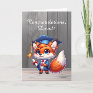 Cartão De Festividades Parabéns de Graduação - Placa Fox de Formando Feli